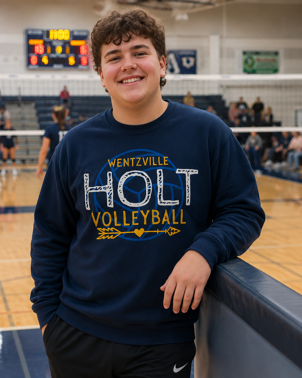 Holt Volleyball Heart Arrow Crewneck