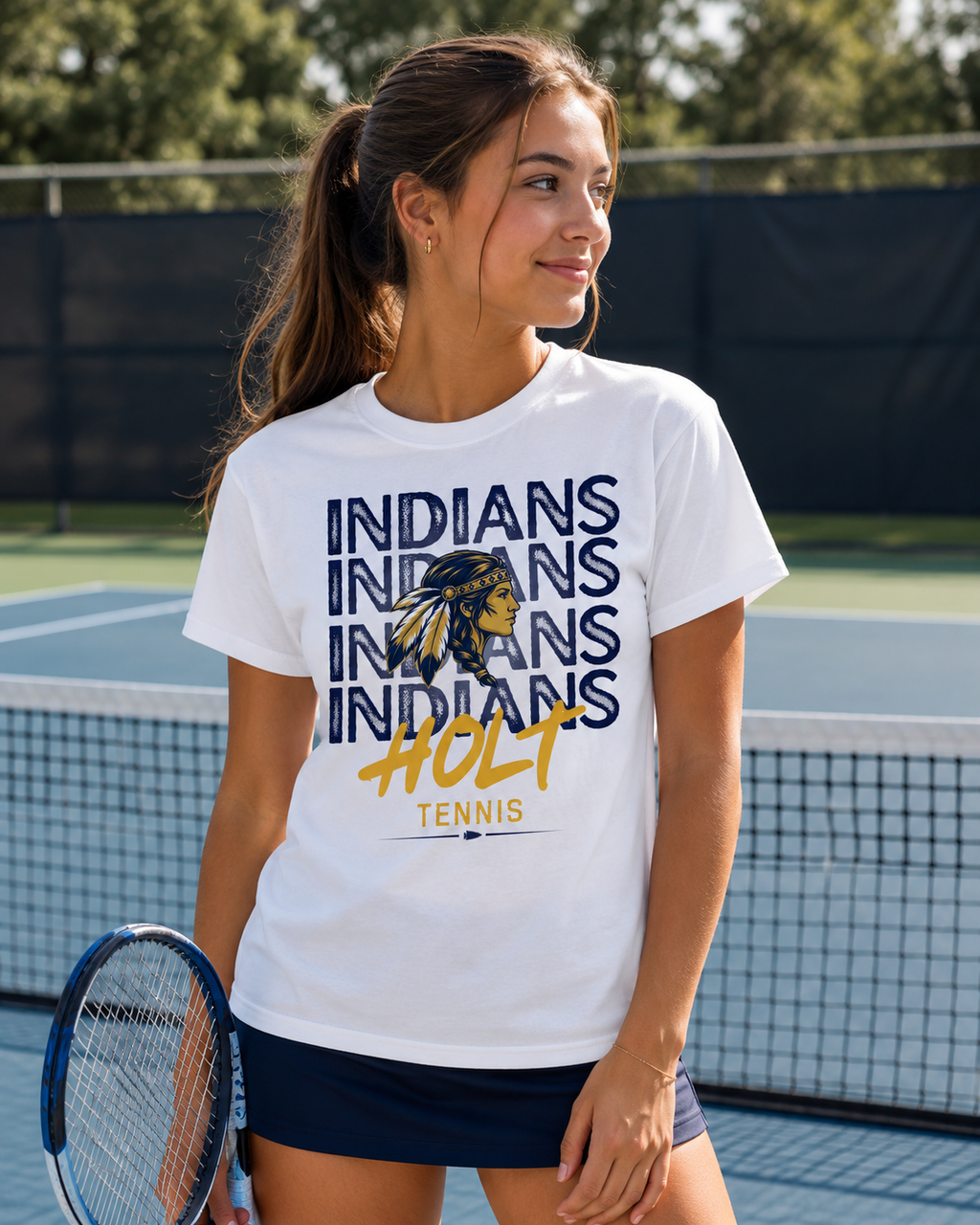Lady Indians Repeat Tennis T-Shirt