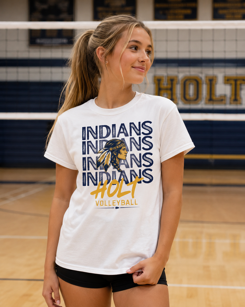 Lady Indians Repeat Volleyball T-shirt