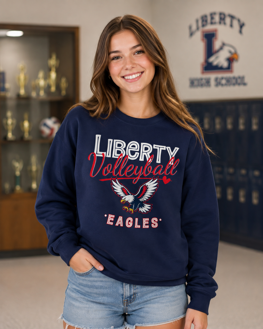 Liberty Love Volleyball Crewneck
